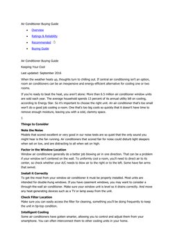 Air Conditioner Buying Guide  (http://www.consumerreports.org/cro/air-conditioners/buying-guide.htm) 
 
Overview  (http://ww
