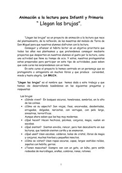 Animación a la lectura para Infantil y Primaria
             “ Llegan las brujas”.
“Llegan las brujas” es un proyecto de ani