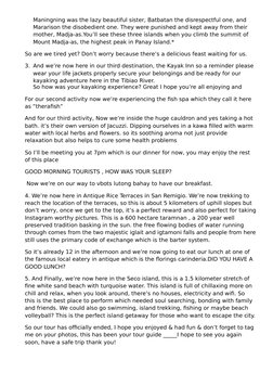 Maningning was the lazy beautiful sister, Batbatan the disrespectful one, and 
Mararison the disobedient one. They were punis