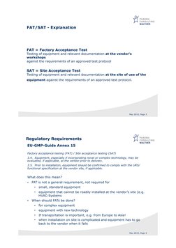 FAT and SAT Testing in Pharma Equipment | PDF | Verification And ...