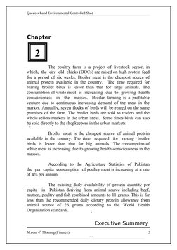 Queen’s Land Environmental Controlled Shed
 
Chapter
Executive Summery 
M.com 4th Morning (Finance)
- -
The  poultry  farm  i