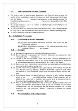 Diesel Generator Installation Method Statement | PDF | Quality ...