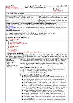 Lesson Focus
Measuring Angles
Moving to summative task.
Learning Area / Strand
Measurement and Geometry
Year Level
4/5
Implem