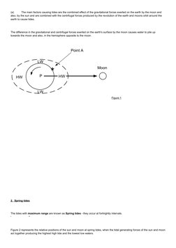(a)
The main factors causing tides are the combined effect of the gravitational forces exerted on the earth by the moon and