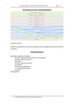ALGORITMOS – EJERCICIOS PROPUESTOS 
2016 
 
4 PROGRAMACIÓN PARA INGENIEROS 
 
DIAGRAMA NASSI SCHENEIDERMAN 
 
EJERCICIO 03: