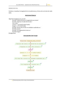 ALGORITMOS – EJERCICIOS PROPUESTOS 
2016 
 
6 PROGRAMACIÓN PARA INGENIEROS 
 
EJERCICIO 04: 
Calcular y visualizar la longitu