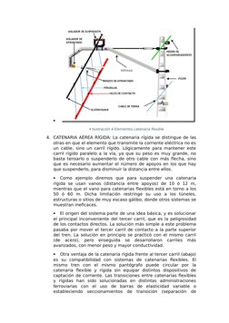 
Ilustración 4 Elementos catenaria flexible
4. CATENARIA AÉREA RÍGIDA: La catenaria rígida se distingue de las
otras en que