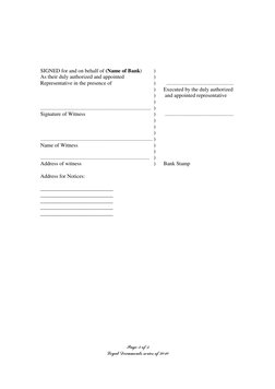 Page 3 of 3 
Legal Documents series of 2010 
 
 
 
SIGNED for and on behalf of (Name of Bank) 
) 
As their duly authorized an