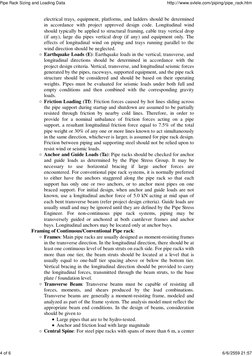 electrical trays, equipment, platforms, and ladders should be determined
in accordance  with project  approved design code. L