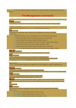 
-s will return only the codes: 0 (a terminal), 1 (not a terminal), 2 (invalid options) (good for 
scripts)
File Management
