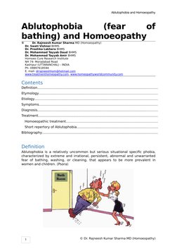 Ablutophobia Symptoms