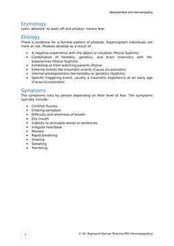 Ablutophobia Symptoms