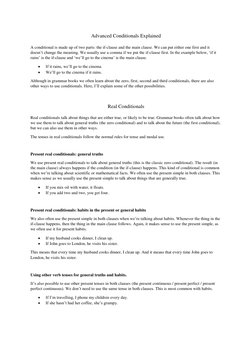 Advanced Conditionals Explained | PDF | Grammatical Tense | Syntax