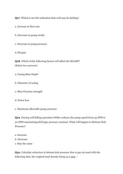 IWCF Well Control Exam Practice Questions | PDF | Casing (Borehole) | Gases