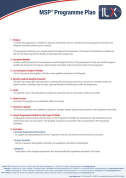 MSP® Programme Plan 
London, UK  
Australia  
Dubai 
New Zealand 
ILX Group Plc - 4th Floor, 15 Fetter Lane, EC4A 1BW, Unit