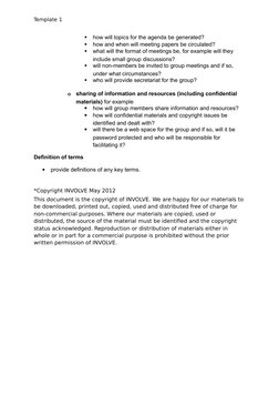 Template 1

how will topics for the agenda be generated?

how and when will meeting papers be circulated?

what will the f