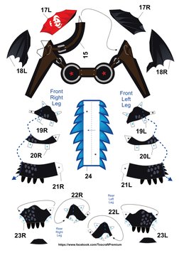 Toothless Papercraft Template PDF | PDF