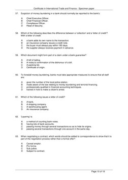 CITF Exam Specimen Paper Overview | PDF | Letter Of Credit | Invoice