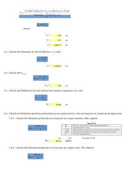 Cálculos:
4.80
cm
3.51
cm
8,890.17
6,486.42
 
3.94
cm
918.69
3.6.- Cálculo de Momentos positivos producidos por la carga muer