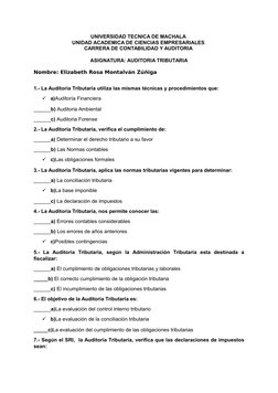 UNIVERSIDAD TECNICA DE MACHALA 
UNIDAD ACADEMICA DE CIENCIAS EMPRESARIALES 
CARRERA DE CONTABILIDAD Y AUDITORIA 
ASIGNATURA: