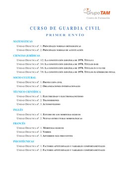 C U R S O  D E  G U A R D I A C I V I L
P R I M E R  E N V Í O
MATEMÁTICAS
UNIDAD DIDÁCTICA nº. 1. PRINCIPALES NORMAS ORTOGRÁ