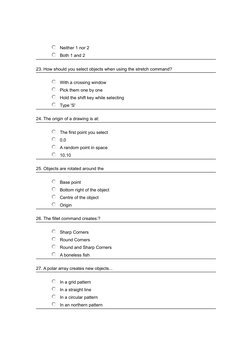 AutoCAD Level 1 Exam Questions | PDF | Line (Geometry) | Auto Cad