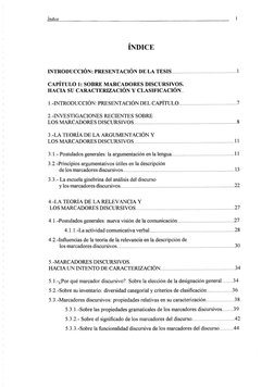 índice 
1 
S DISCURSIVOS . 
LASIFICACI~N 
.. 
2 .-INVESTIGACIONES RECIENTES SOBRE 
..........................................