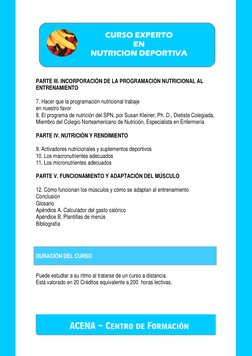 PARTE III. INCORPORACIÓN DE LA PROGRAMACIÓN NUTRICIONAL AL 
ENTRENAMIENTO 
 
7. Hacer que la programación nutricional