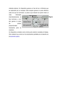métodos ópticos. Un dispositivo genera un haz de luz o infrarrojo que
es capturado por un receptor. Este receptor genera un p