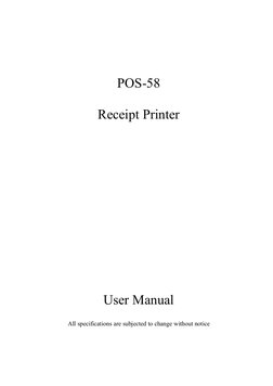 POS-58 User's Manual | PDF | Ascii | Printer (Computing)