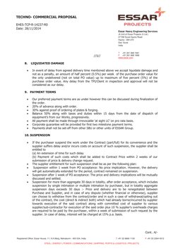 Essar Heavy Engineering Services 
(A Unit of Essar Projects (I) Ltd.) 
27 KM Surat-Hazira Road 
Hazira - 394 270 
Dist. S