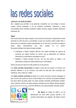 ¿Que son  las redes sociales?
Son  páginas que permiten a las personas conectarse con sus amigos e incluso
realizar  nuevas