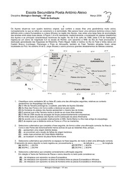 Escola Secundária Poeta António Aleixo
Disciplina: Biologia e Geologia – 10º ano
                   Março 2008
Teste de Avali