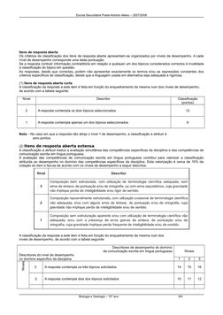 Escola Secundária Poeta António Aleixo – 2007/2008
Itens de resposta aberta
Os critérios de classificação dos itens de respos