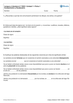 1. ¿Recuerdas a qué tipo de comunicación pertenecen los dibujos, las señas y los gestos?
 
2. Indica qué clase de signos son