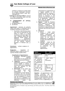 San Beda College of Law                                  
7
MEMORY AID IN POLITICAL LAW
entitled to salaries for period when