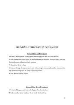 APPENDIX A: PERFECT GAS EXPANSION UNIT
General Start-up Procedures
5. Connect the equipment to single phase power supply and
