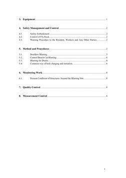 Rock Blasting Method Statement | PDF | Drilling | Nature