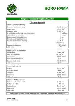 Standard Roro Ramp Barge Ro-Ro Ramp Design Specifications | PDF | Beam (Structure) | Bending