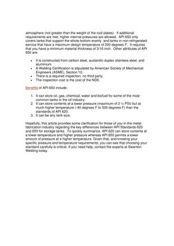 atmosphere (not greater than the weight of the roof plates).  If additional 
requirements are met, higher internal pressures