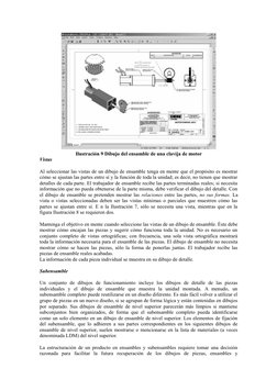 Ilustración 9 Dibujo del ensamble de una clavija de motor
Vistas
Al seleccionar las vistas de un dibujo de ensamble tenga en