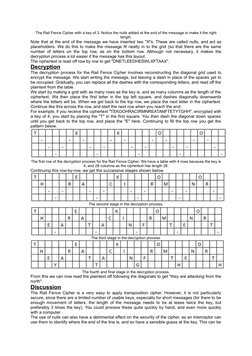 The Rail Fence Cipher with a key of 3. Notice the nulls added at the end of the message to make it the right
length.
Note tha