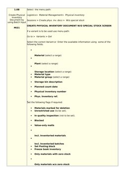 SAP Physical Inventory Process Guide | PDF | Inventory | Logistics