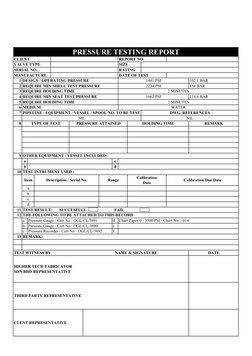 1
102.1 BAR
2
154 BAR
3
4
114.6 BAR
5
6
7 PIPELINE / EQUIPMENT / VESSEL / SPOOL NO. TO BE TEST
8
REMARK
9
a
c
b
d
10
11
12
a