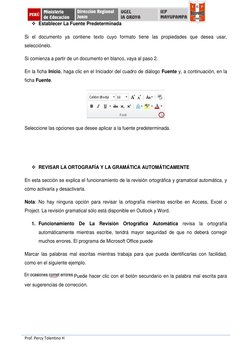 Prof. Percy Tolentino H
Establecer La Fuente Predeterminada
Si el documento ya contiene texto cuyo formato tiene las propied