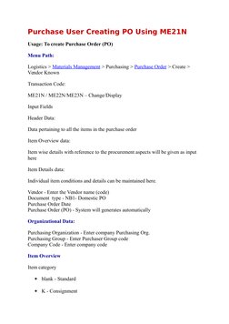 Creating Purchase Orders with ME21N | PDF | Email | Invoice
