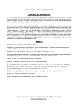 Apostila de Tantra – Harmonia no Relacionamento 
 
Roberta Nubling Struzani – Fisioterapia Obstétrica, Ginecológica E Terapeu