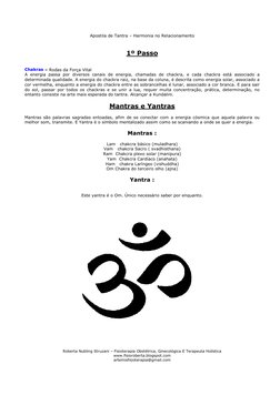 Apostila de Tantra – Harmonia no Relacionamento 
 
Roberta Nubling Struzani – Fisioterapia Obstétrica, Ginecológica E Terapeu