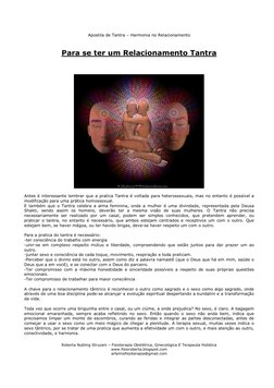 Apostila de Tantra – Harmonia no Relacionamento 
 
Roberta Nubling Struzani – Fisioterapia Obstétrica, Ginecológica E Terapeu