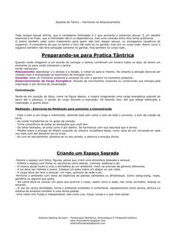 Apostila de Tantra – Harmonia no Relacionamento 
 
Roberta Nubling Struzani – Fisioterapia Obstétrica, Ginecológica E Terapeu
